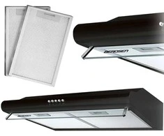 Po spintele montuojamas virtuvės gartraukis – 60 cm absorbcinis Berdsen BE-10-A juodas