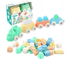 POCIĄG SENSORYCZNY CIUCHCIA Kaladėlės MIĘKKIE Rinkinys MOCHTOYS POLSKI PRODUCENT