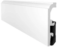 Polistireno grindjuostė VEGA P1030 baltos sp., 100 mm aukščio, 20 mm pločio, 2,4 m ilgio
