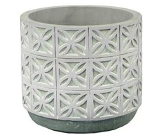 Polnix Dekoratyvinis gėlių vazonas Etno D14cm H13cm keraminis/pilkas