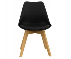 Polomeble Juoda skandinaviška kėdė su pagalve buko kojomis virtuvėje Living Room Deluxe