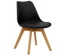 Polomeble Juoda skandinaviška kėdė su pagalve buko kojomis virtuvėje Living Room Deluxe