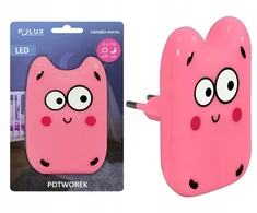Polux Įjungiama naktinė lemputė VAIKAMS MONSTER LED Rožinis 8lm 0,4W
