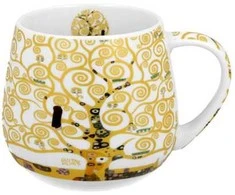 DUO Porceliano puodelis 430ml,Gyvybės medis, smėlio spalvos