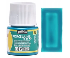 Porceliano dažai - Pébéo - 150 Brilliant Turquoise N°20 - 45 ml buteliukas - Ryškios spalvos - Virimas 150°C