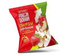 Porcja Dobra GERA PORCIJA Obuolių ir braškių traškučiai, džiovintų obuolių griežinėliai, 100% vaisiai