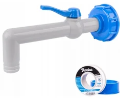 Bradas PP čiaupas 90° IBCS60x6 19 mm žarnai IBCS60-GTM903419