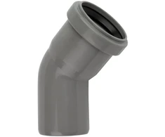PP HT vidaus kanalizacijos alkūnė PIPELIFE, DN50, 45°, pilkos sp.