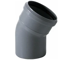 PP HT vidaus kanalizacijos alkūnė PIPELIFE, DN110, 45°, pilkos sp.