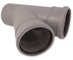 PP HT vidaus kanalizacijos trišakis PIPELIFE, DN110 x 50 x 45°, pilkos sp.