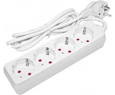 Besk Prailginimo laidas 4 lizdų, 3m, 1,0mm², Balta