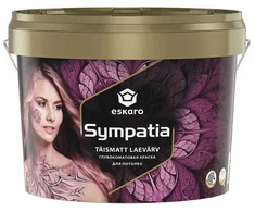 Prailginto džiūvimo lubų dažai ESKARO SYMPATHIA, visiškai matiniai, baltos sp., 2,85 l