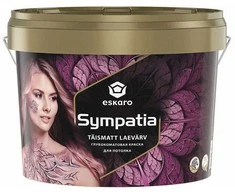 Prailginto džiūvimo lubų dažai ESKARO SYMPATHIA, visiškai matiniai, baltos sp., 4,75 l