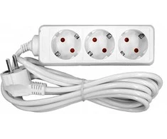 Besk Prailgintuvas 3Lizdu5m3x1mm Baltas su įžeminimu