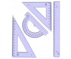 Pratel Matematikos rinkinys mokyklai: liniuotė 20cm, kampainis