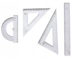 Pratel Matematikos rinkinys mokyklai: liniuotė 20cm, kampainis