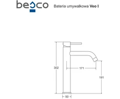 Praustuvo maišytuvas Besco Veo I, Chrome