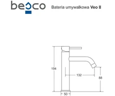 Praustuvo maišytuvas Besco Veo II, Chrome