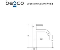 Praustuvo maišytuvas Besco Veo II, Juodas matt
