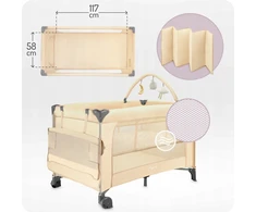 Premium 2in1 MoMi BELOVE PLUS kelioninė lova - persirengimo kilimėlis ir krepšys