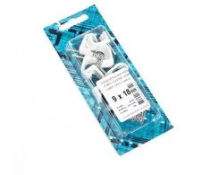 Prikalamos apkabos plokštiems laidams BALTPLAST 9x18 baltos sp., 10 vnt.