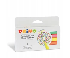 Primo Fluorescenciniai žymekliai - Prekės ženklas - Modelis - Suapvalinta antgalis - Vaikams - 6 vnt.