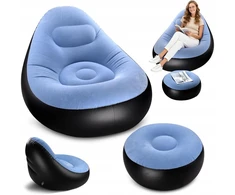 Pripučiama paplūdimio sofa, pripučiama kėdė su atrama kojoms, pripučiamas šezlongas