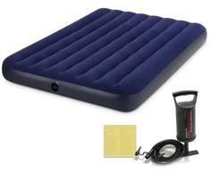 Pripučiamas čiužinys 191x137x25 cm su stūmokliniu pompa INTEX 64758