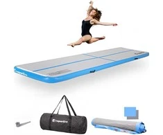 Pripučiamas mankštos kilimėlis inSPORTline Airstunt 400 x 100 x 10 cm, baltas