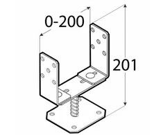 Pritaikomas stulpelių pagrindas Grundline 60-200x136x4mm juodas