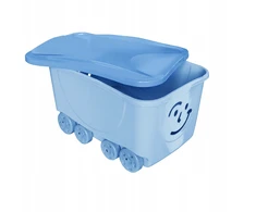 Product Placement PUDEŁKO NA ZABAWKI POJEMNIK PLASTIKOWY 47,5 L KÓŁKA POKRYWA Mėlynas