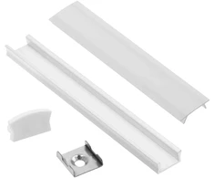 Aliuminio profilis LED juostai EUROLIGHT, kampinis, baltos spalvos, 1m kompl