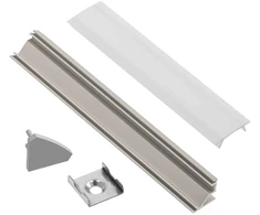 Aliuminio profilis LED juostai EUROLIGHT, kampinis, pilkos spalvos, 2m kompl