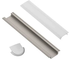 Aliuminio profilis LED juostai EUROLIGHT, įfrezuojamas, pilkos spalvos, 1m kompl
