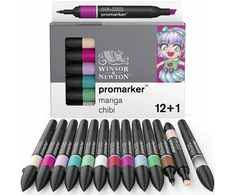 Promarker rinkinys 12+1 Manga Chibi, Winsor &amp; Newton