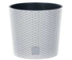 Prosperplast Dekoratyvinis gėlių vazonas Rato Round Ø20cm H19cm plastikinis/baltas