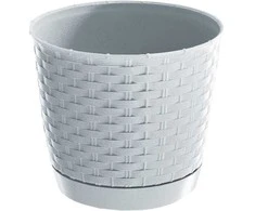 Prosperplast Dekoratyvinis gėlių vazonas Ratolla Round D19cm/H16.5cm baltas
