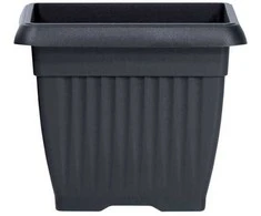 Prosperplast Dekoratyvinis gėlių vazonas Terra 15x15x13cm antrac. sp./kvadrat. /plastikinis