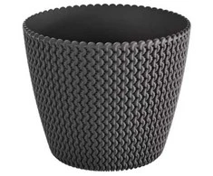 Prosperplast Dekoratyvinis gėlių vazonas Splofy D21.8cm H18.4cm plastikinis/t.pilkas