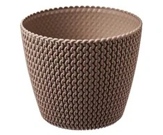 Prosperplast Dekoratyvinis gėlių vazonas Splofy D13cm H10.8cm plastik./švies.rudas