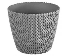 Prosperplast Dekoratyvinis gėlių vazonas Splofy D13cm H10.8cm plastikinis/pilkas