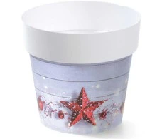 Prosperplast Dekoratyvinis gėlių vazonas IML D14cm H12.8cm plast./kalėd.motyvai