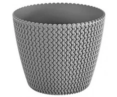 Prosperplast Dekoratyvinis gėlių vazonas Splofy D21.8cm H18.4cm plastikinis/pilkas