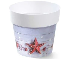 Prosperplast Dekoratyvinis gėlių vazonas IML D12cm H11cm plast./kalėd.motyvai