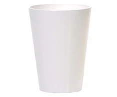 Prosperplast Dekoratyvinis gėlių vazonas Coubi D13cm/H17cm baltas/plastikinis