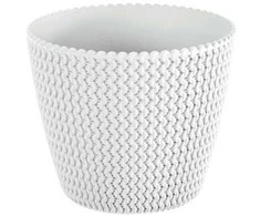 Prosperplast Dekoratyvinis gėlių vazonas Splofy D18.7cm H15.8cm plastikinis/baltas