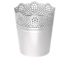 Prosperplast Dekoratyvinis gėlių vazonas Lace D18cm/H21cm baltas/plastikinis