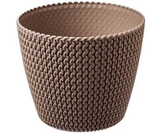Prosperplast Dekoratyvinis gėlių vazonas Splofy D21.8cm H18.4cm plastik./švies.rudas