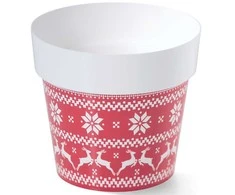Prosperplast Dekoratyvinis gėlių vazonas IML D12cm H11cm plast./kalėd.motyvai