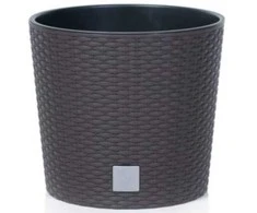 Prosperplast Dekoratyvinis gėlių vazonas Rato Round Ø25cm H22.4cm plastikinis/t.rudas